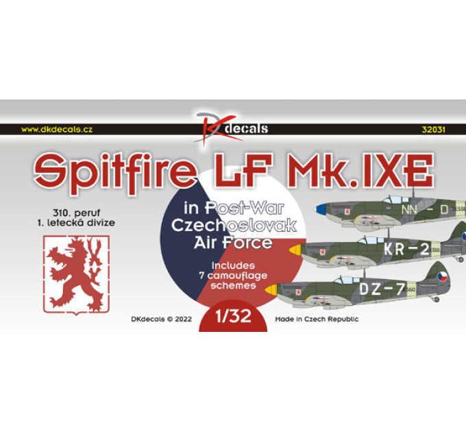 Декаль Spitfire LF Mk.IXE післявоєнний CZ AF (310. peruť/1. LD 1/32 DKdecals DK32031