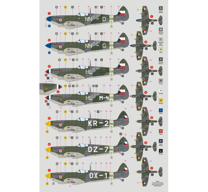 Декаль Spitfire LF Mk.IXE післявоєнний CZ AF (310. peruť/1. LD 1/32 DKdecals DK32031