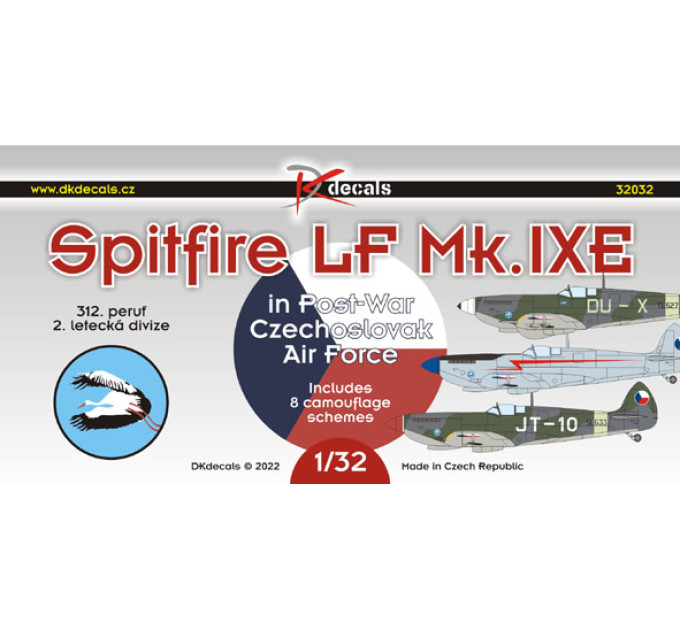 Декаль Spitfire LF Mk.IXE післявоєнний CZ AF (312. peruť/2. LD 1/32 DKdecals DK32032