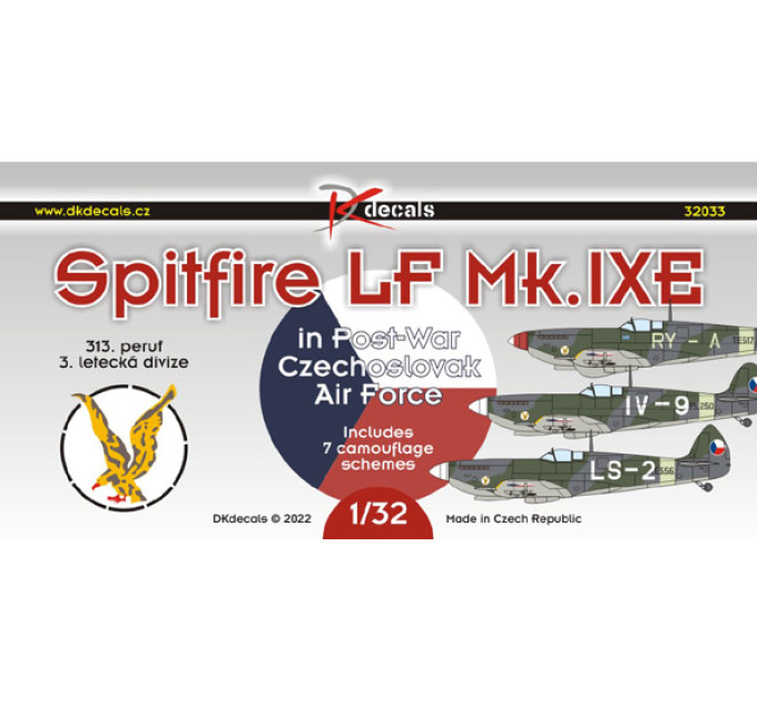 Декаль Spitfire LF Mk.IXE післявоєнні CZ AF (313. peruť/3. LD 1/32 DKdecals DK32033