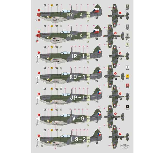 Декаль Spitfire LF Mk.IXE післявоєнні CZ AF (313. peruť/3. LD 1/32 DKdecals DK32033