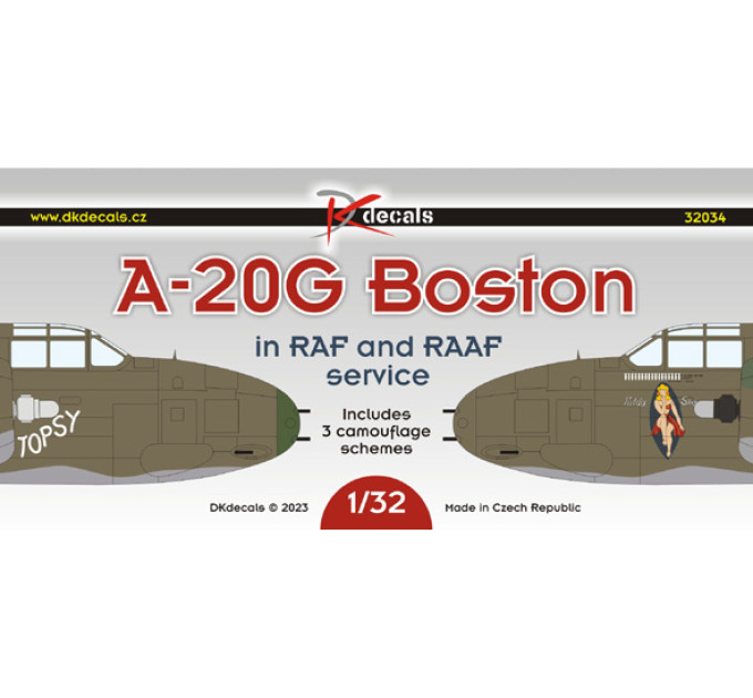 Декаль A-20G RAAF 1/32 DKdecals DK32034