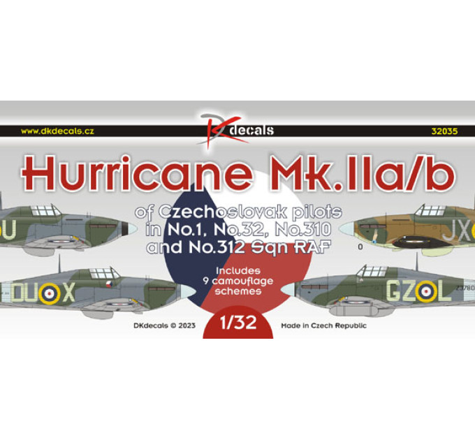 Декаль Hurricane Mk.IIb чеських пілотів 1/32 DKdecals DK32035