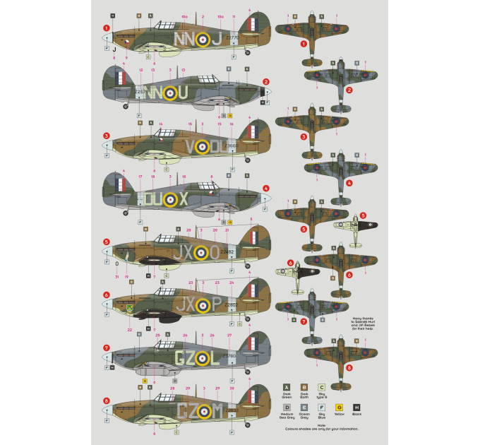 Декаль Hurricane Mk.IIb чеських пілотів 1/32 DKdecals DK32035