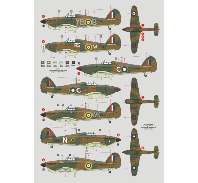 Декаль Hurricane Mk.IIb SEAC P.I 1/32 DKdecals DK32037