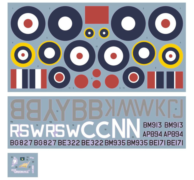 Декаль Hurricane Mk.IIb SEAC P.I 1/32 DKdecals DK32037