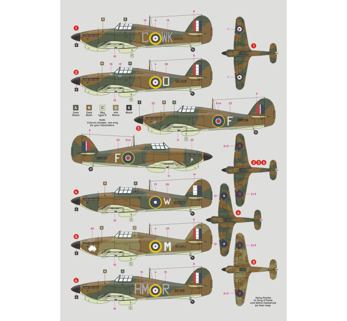 Декаль Hurricane Mk.IIb SEAC P.II 1/32 DKdecals DK32038