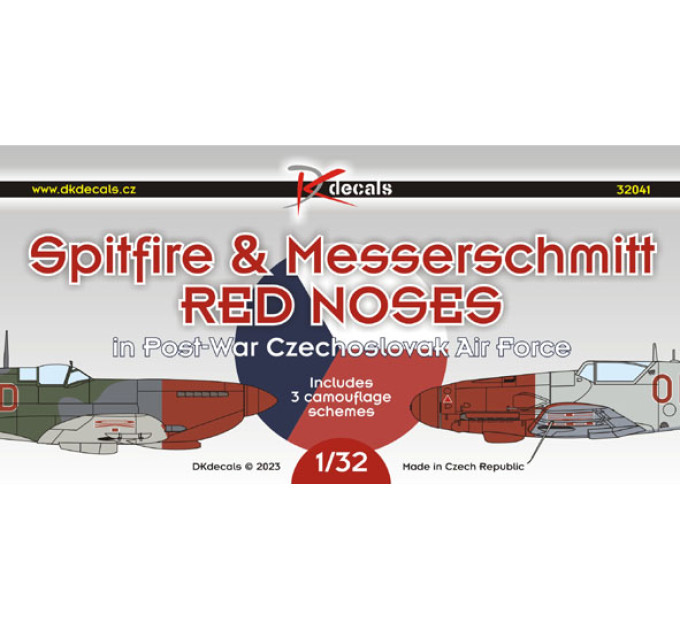 Декаль Spitfire та Messerschmitt Red Noses 1/32 DKdecals DK32041