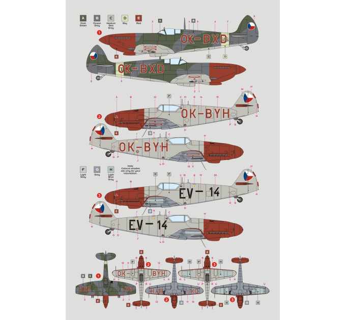 Декаль Spitfire та Messerschmitt Red Noses 1/32 DKdecals DK32041