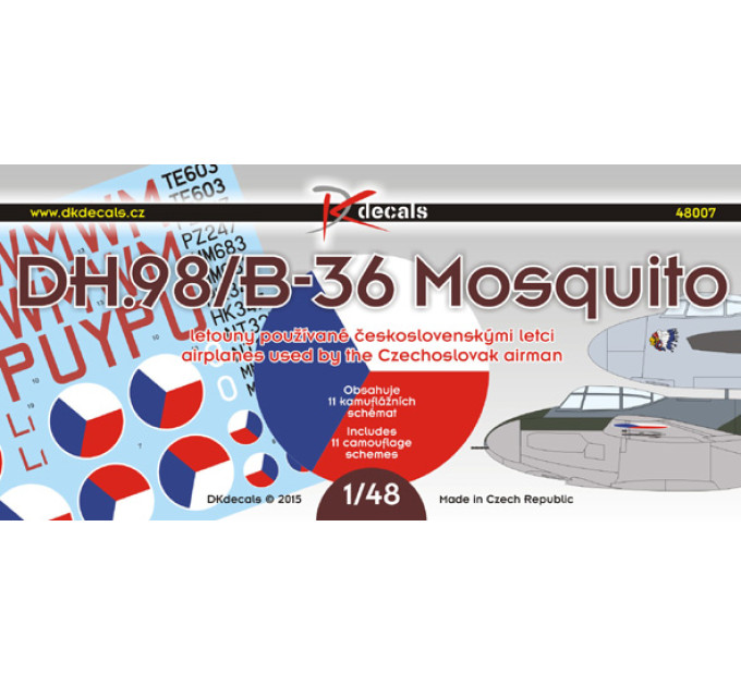Декаль B-36 Mosquito Чехословацькі пілоти 1/48 DKdecals DK48007
