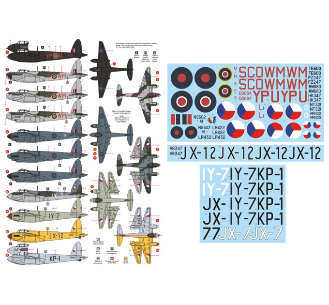 Декаль B-36 Mosquito Чехословацькі пілоти 1/48 DKdecals DK48007