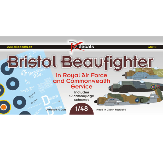 Декаль Beaufighter RAF, SAAF 1/48 DKdecals DK48010