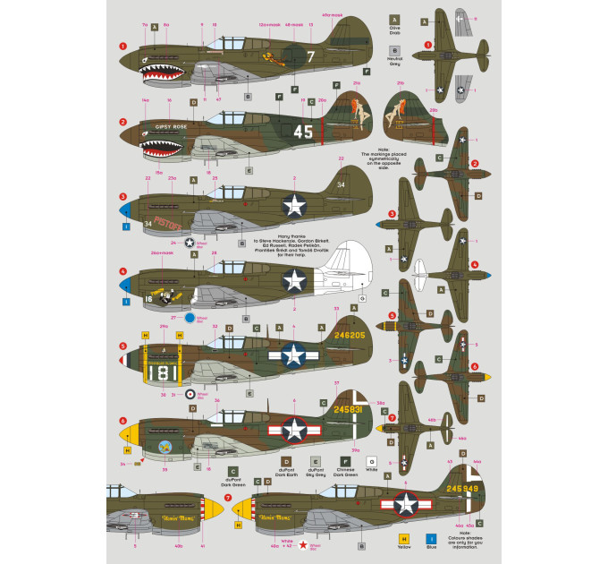 Декаль P-40K Warhawk 1/48 DKdecals DK48023