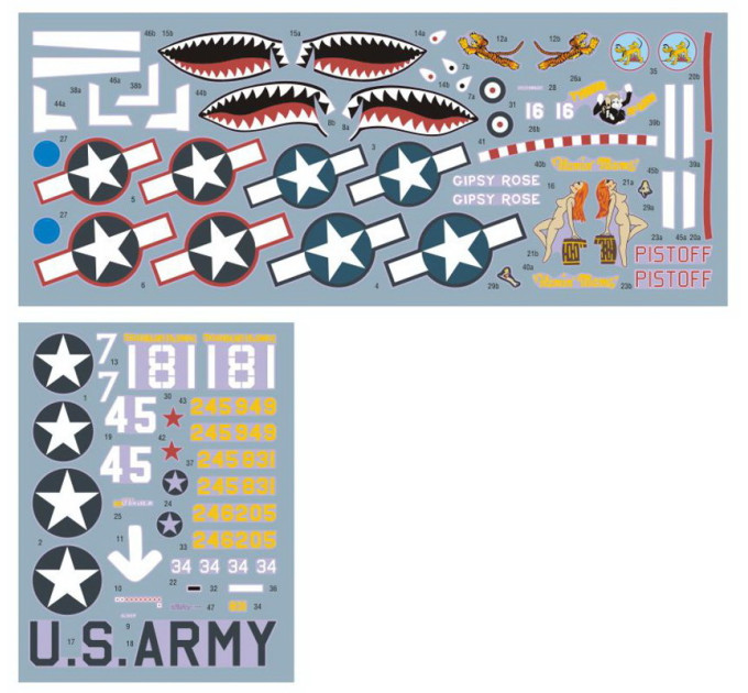 Декаль P-40K Warhawk 1/48 DKdecals DK48023