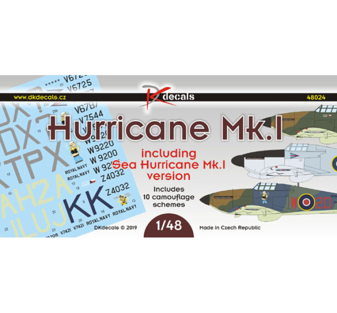 Декаль Hurricane Mk.I 1/48 DKdecals DK48024