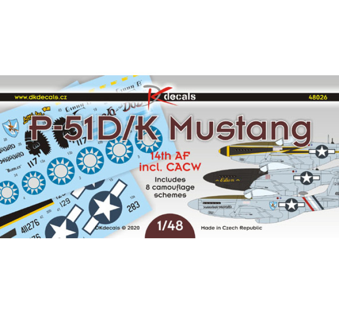 Декаль P-51D/K Mustang 14th AF 1/48 DKdecals DK48026