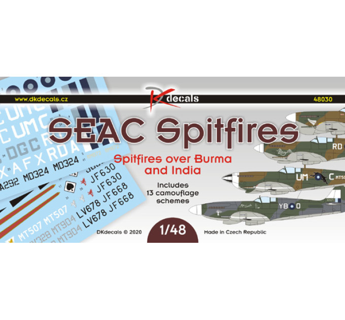 Декаль SEAC Spitfires 1/48 DKdecals DK48030