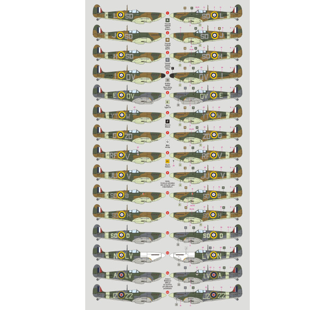 Декаль Spitfire Mk.I/II Чехословацькі пілоти 1/48 DKdecals DK48031