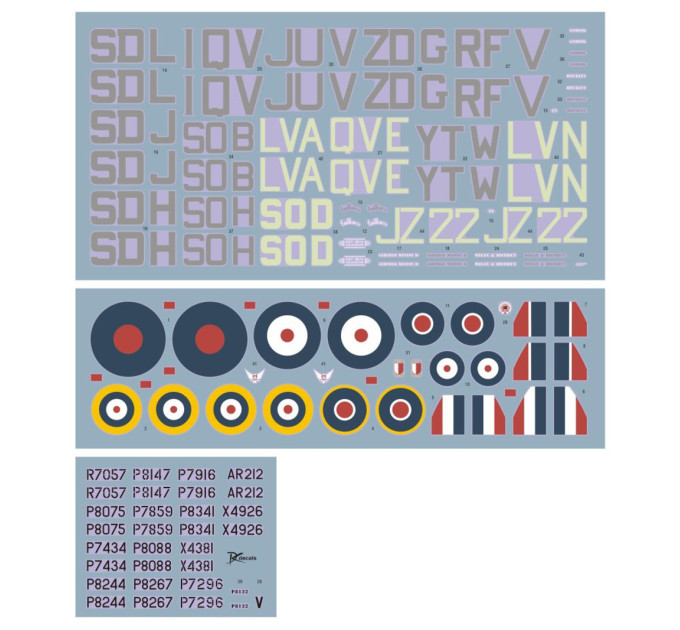 Декаль Spitfire Mk.I/II Чехословацькі пілоти 1/48 DKdecals DK48031
