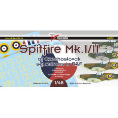 Декаль Spitfire Mk.I/II Чехословацькі ескадрильї 1/48 DKdecals DK48032
