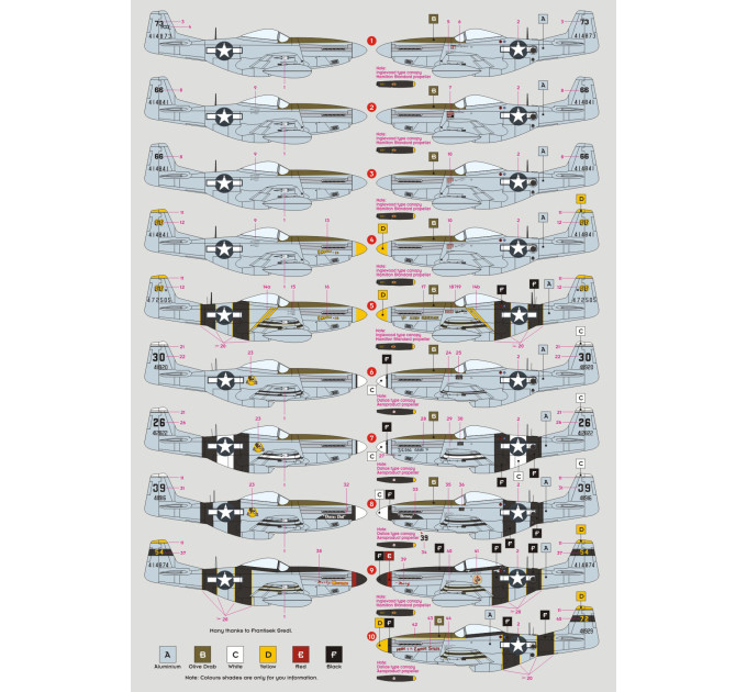 Декаль 71st TRS Mustang 1/48 DKdecals DK48033
