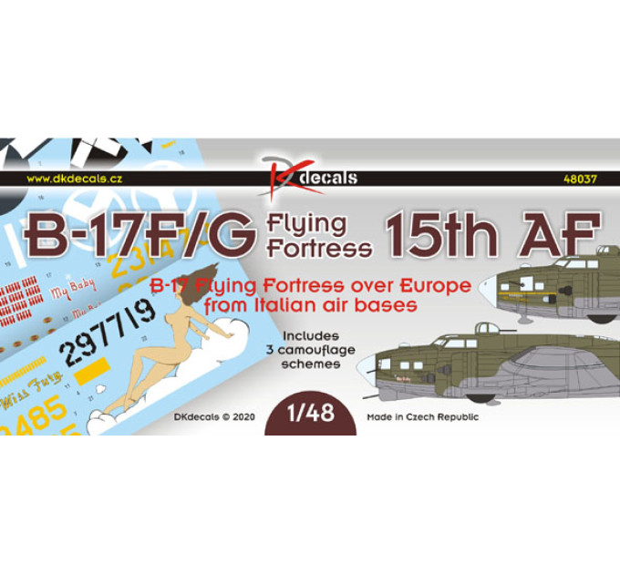Декаль B-17F/G "Літаюча фортеця" 15-го AF 1/48 DKdecals DK48037