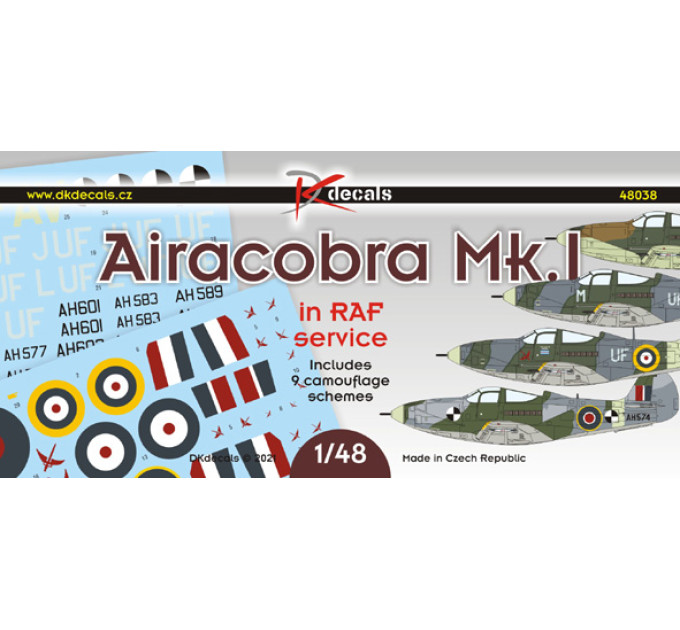Декаль Airacobra Mk.I на службі RAF 1/48 DKdecals DK48038