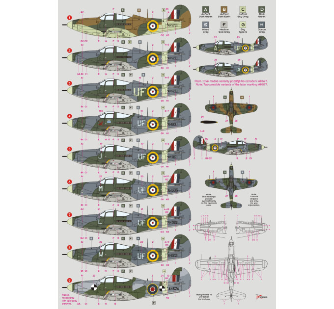 Декаль Airacobra Mk.I на службі RAF 1/48 DKdecals DK48038