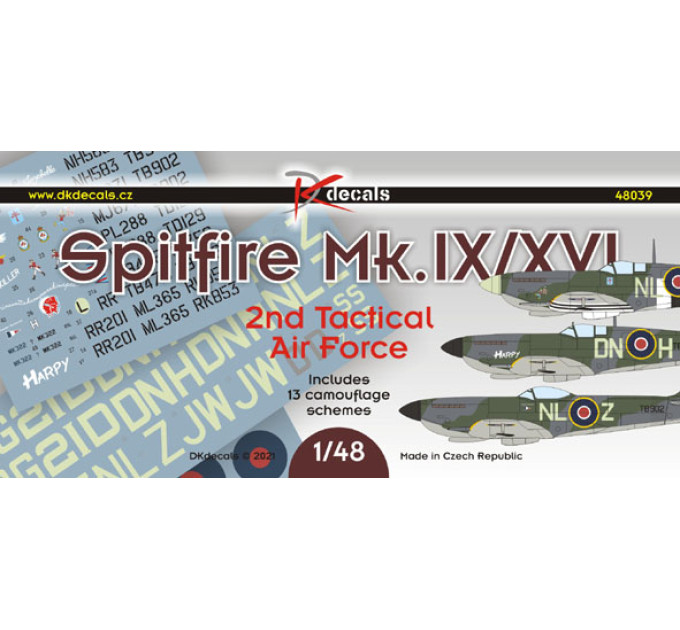 Декаль Spitfire Mk.IX/XVI 2nd TAF 1/48 DKdecals DK48039