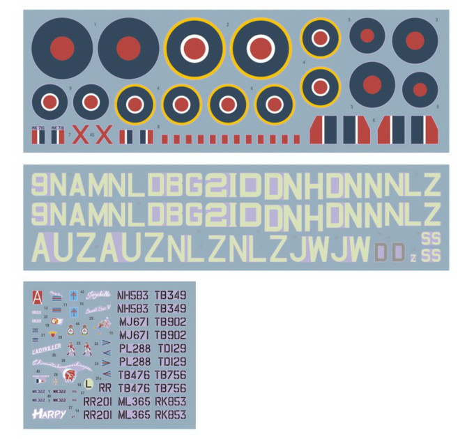 Декаль Spitfire Mk.IX/XVI 2nd TAF 1/48 DKdecals DK48039