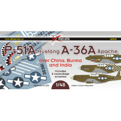 Декаль A-36/P-51A Mustang CBI 1/48 DKdecals DK48040