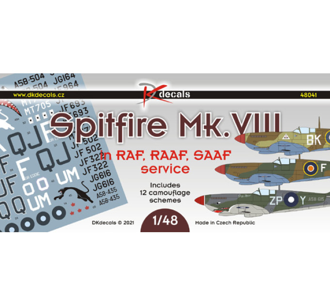 Декаль Spitfire Mk.VIII 1/48 DKdecals DK48041
