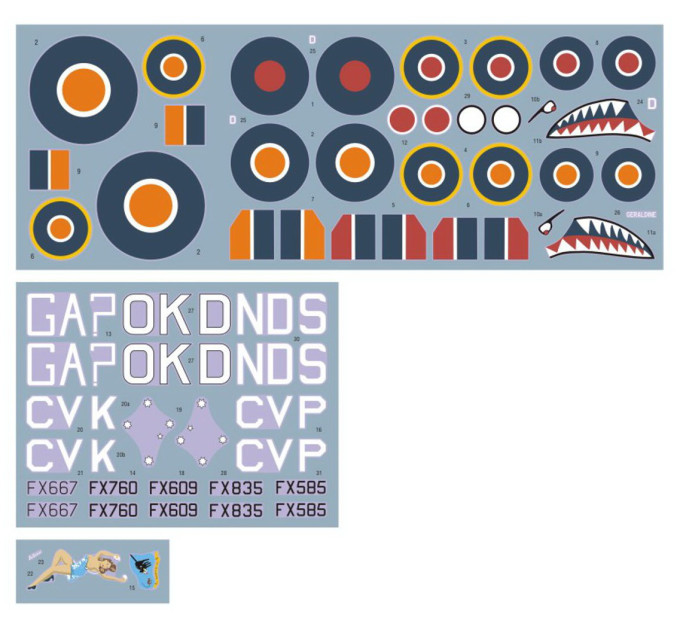 Декаль Kittyhawk Mk.IV над Італією 1/48 DKdecals DK48042