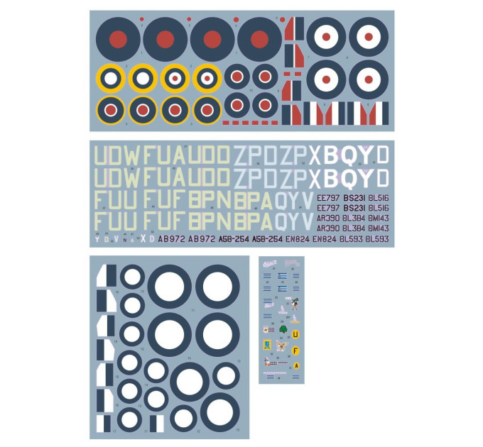 Декаль Spitfire Mk.V в ескадрильях RAAF 1/48 DKdecals DK48043