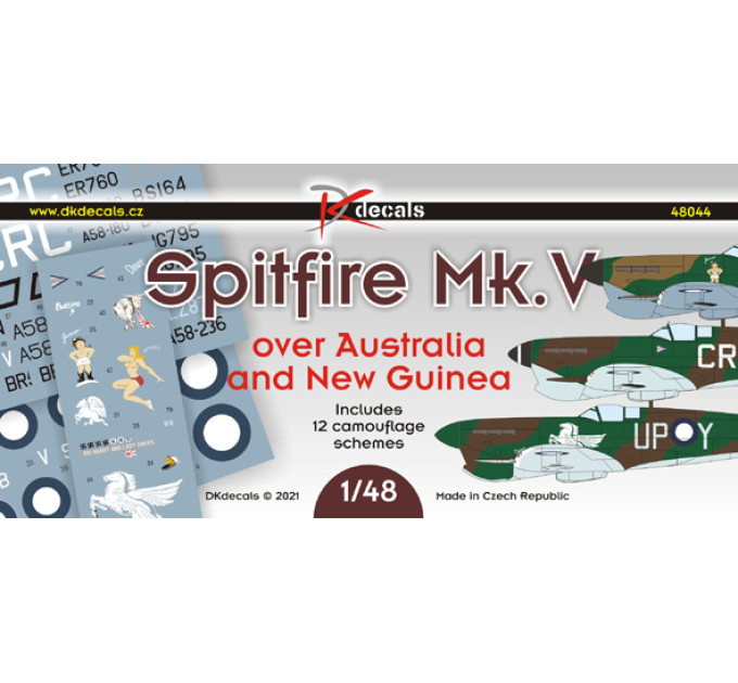 Декаль Spitfire Mk.V над Австралією та Новою Гвінеєю 1/48 DKdecals DK48044
