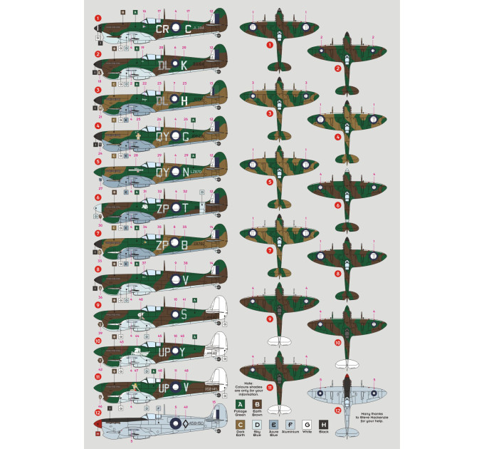 Декаль Spitfire Mk.V над Австралією та Новою Гвінеєю 1/48 DKdecals DK48044