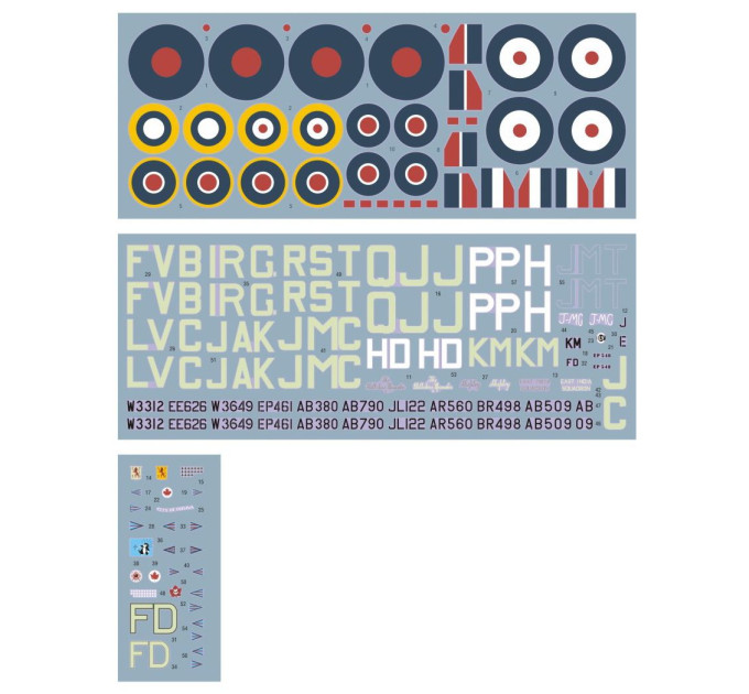 Декаль Spitfire Mk.V командирів крил 1/48 DKdecals DK48045