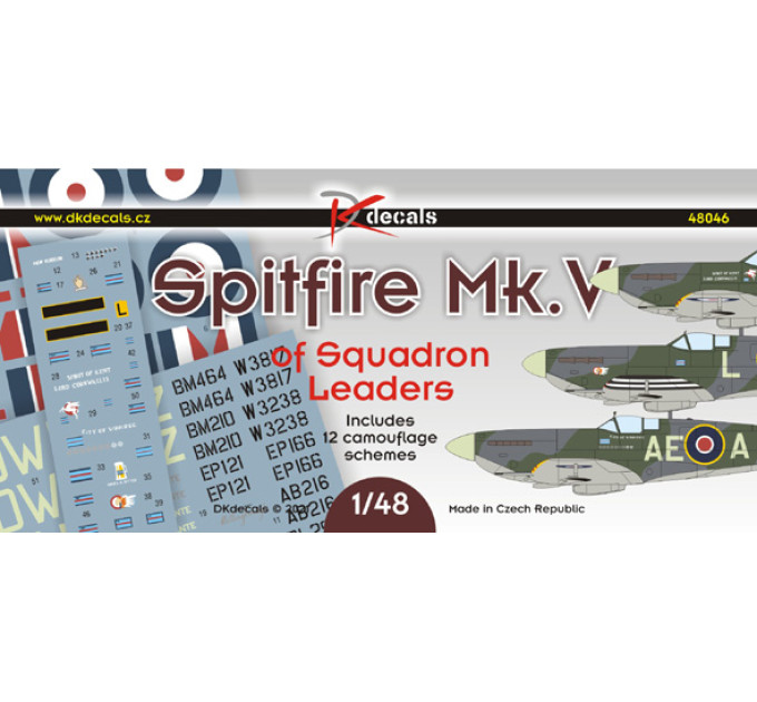 Декаль Spitfire Mk.V лідерів ескадрилій 1/48 DKdecals DK48046