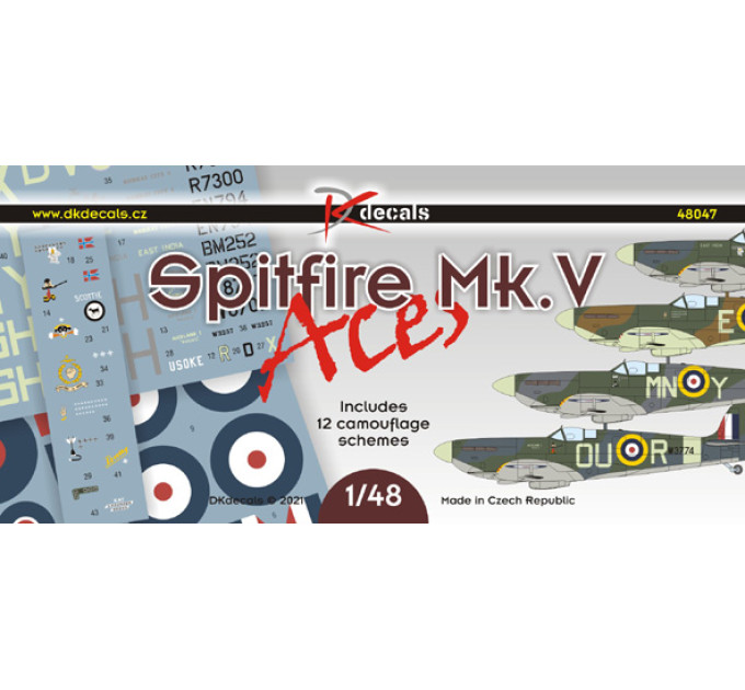 Декаль Spitfire Mk.V Aces 1/48 DKdecals DK48047