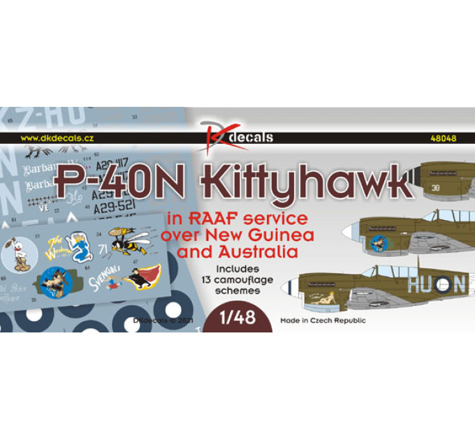 Декаль P-40N на службі RAAF 1/48 DKdecals DK48048