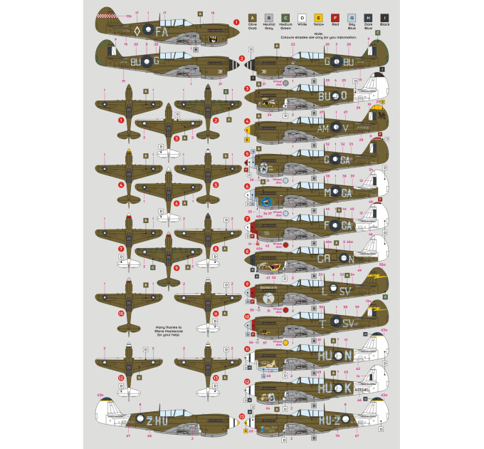 Декаль P-40N на службі RAAF 1/48 DKdecals DK48048