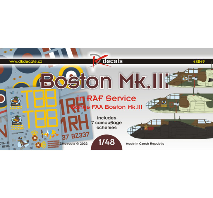 Декаль Boston RAF 1/48 DKdecals DK48049