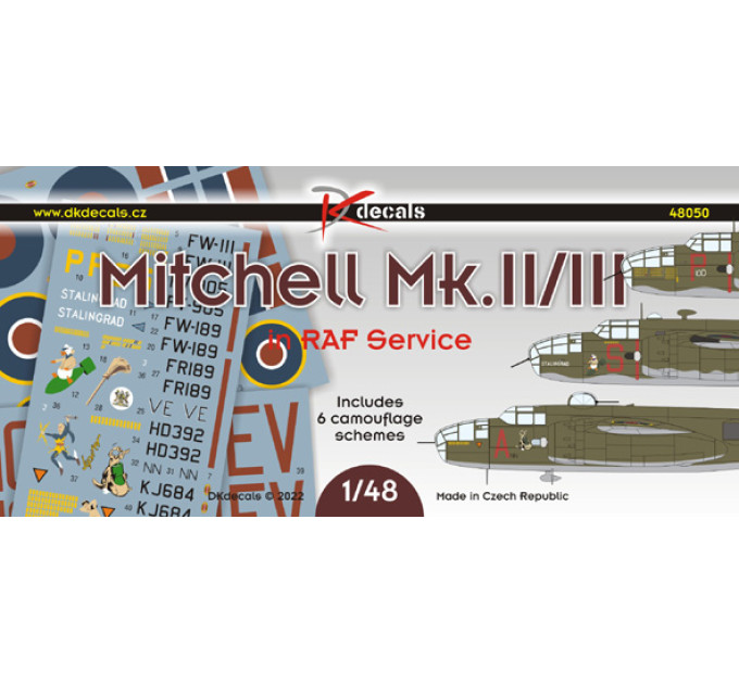 Декаль Mitchell RAF 1/48 DKdecals DK48050
