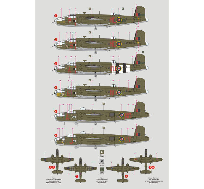 Декаль Mitchell RAF 1/48 DKdecals DK48050