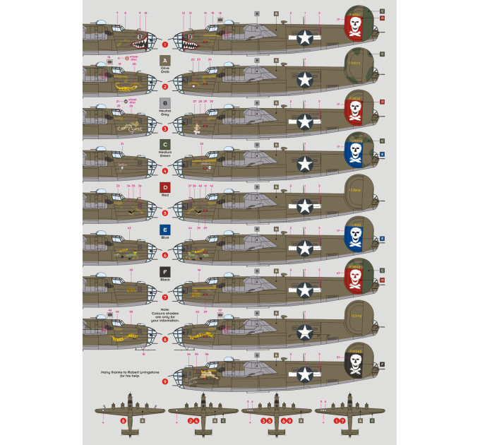 Декаль B-24D 90th BG 1/48 DKdecals DK48052