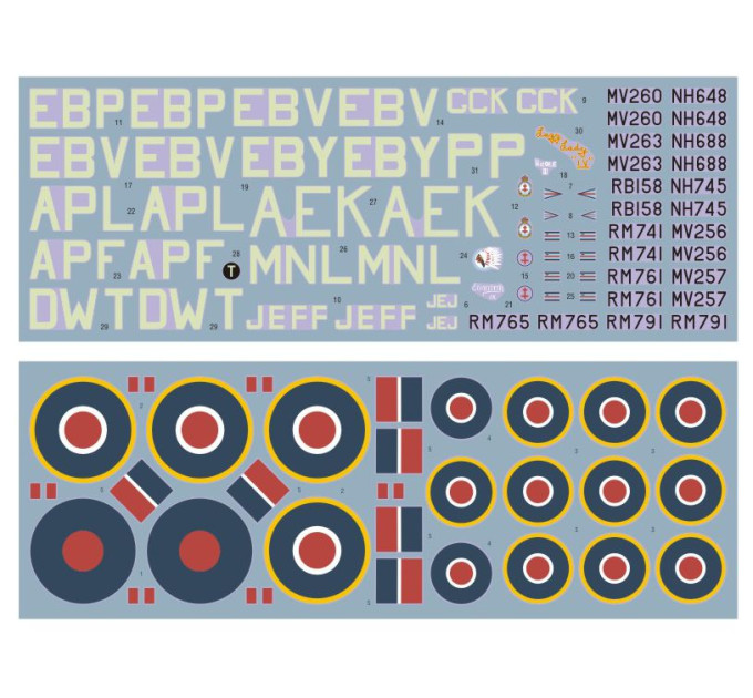 Декаль Spitfire Mk.XIV 2nd TAF 1/48 DKdecals DK48053