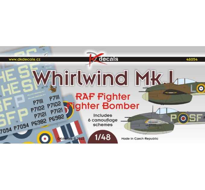 Декаль Whirlwind Mk.I 1/48 DKdecals DK48054