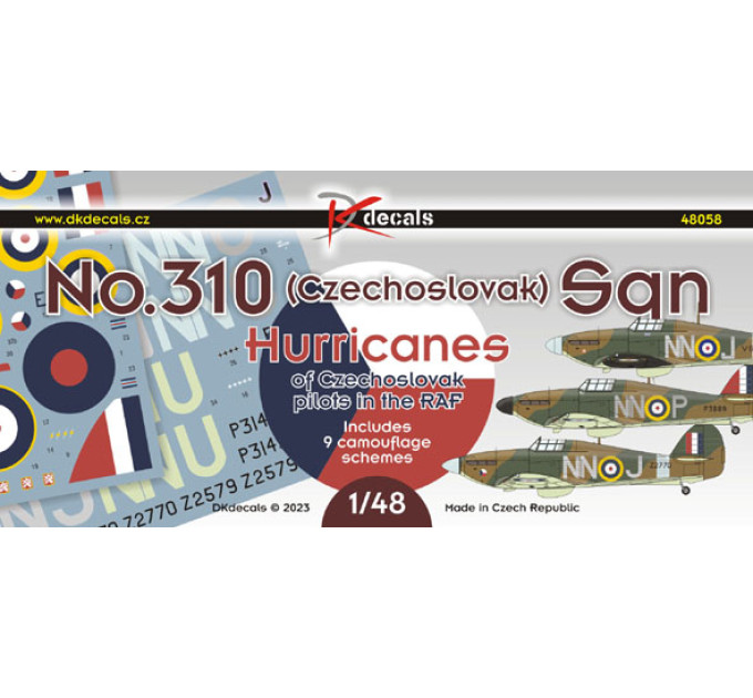 Декаль Hurricane No.310 Sqn 1/48 DKdecals DK48058