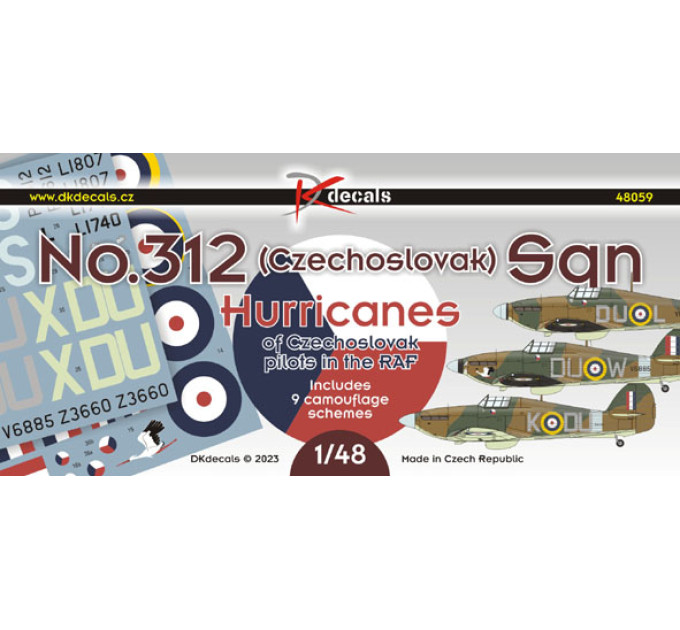 Декаль Hurricane No.312 Sqn 1/48 DKdecals DK48059