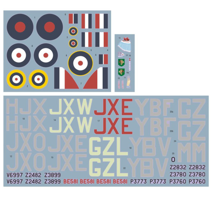 Декаль Hurricane No.1,17,32 Sqn 1/48 DKdecals DK48060